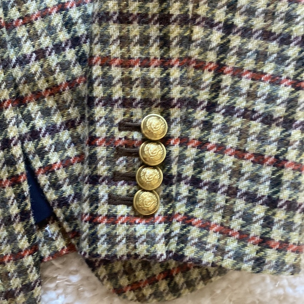 J. Crew Plaid Blazer with Gold Buttons - Picture 4 of 6